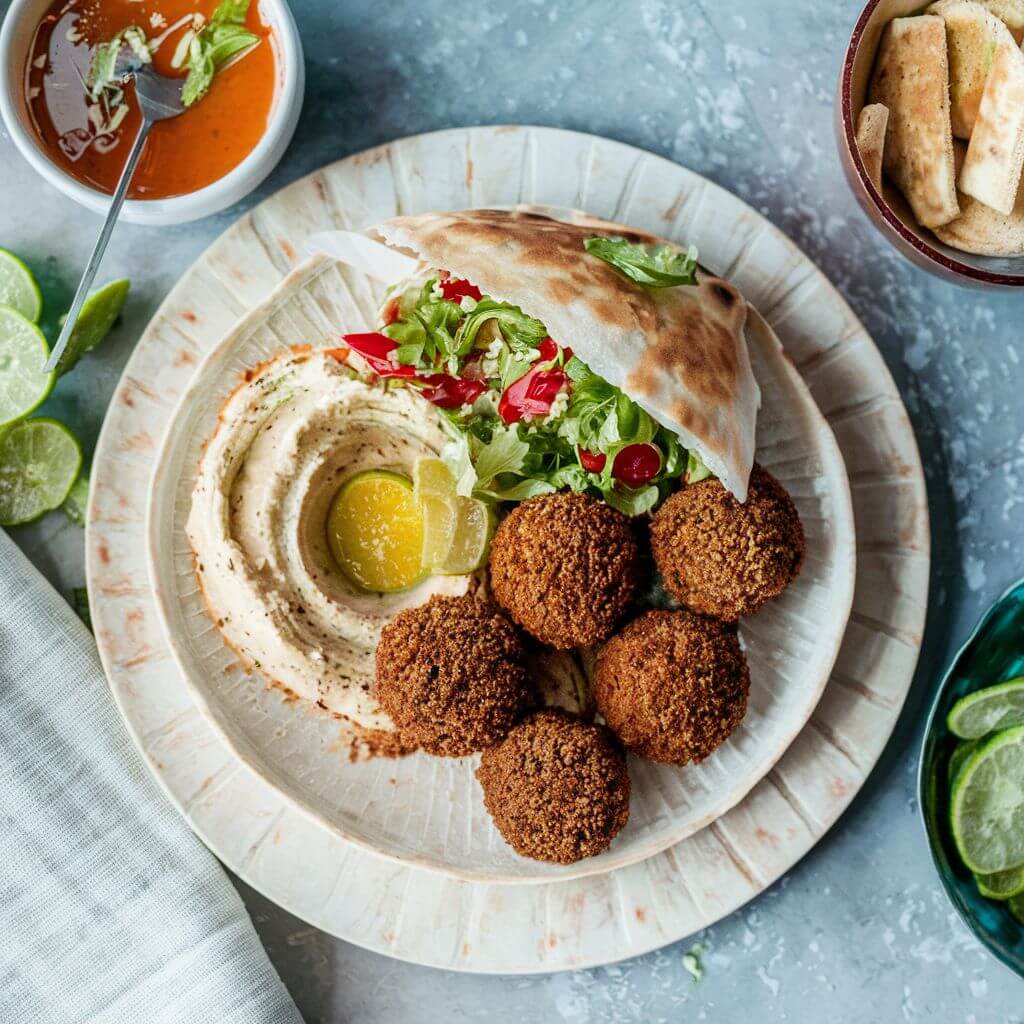 Falafel, Hummus