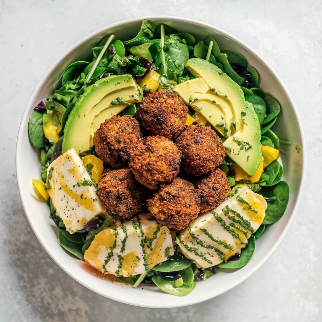 Falafel, Avocado, Halloumi