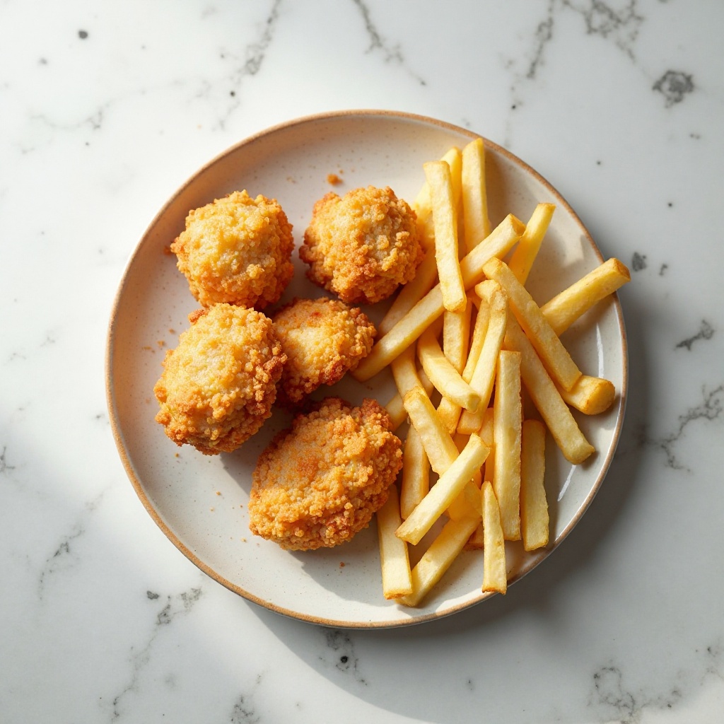 Nuggets Tallrik med pommes och läsk