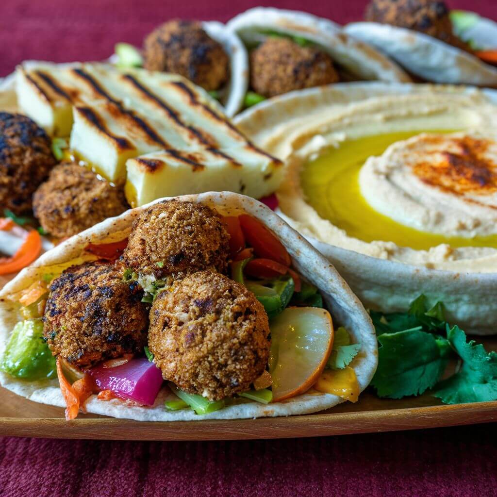 Falafel, Hummus, Halloumi