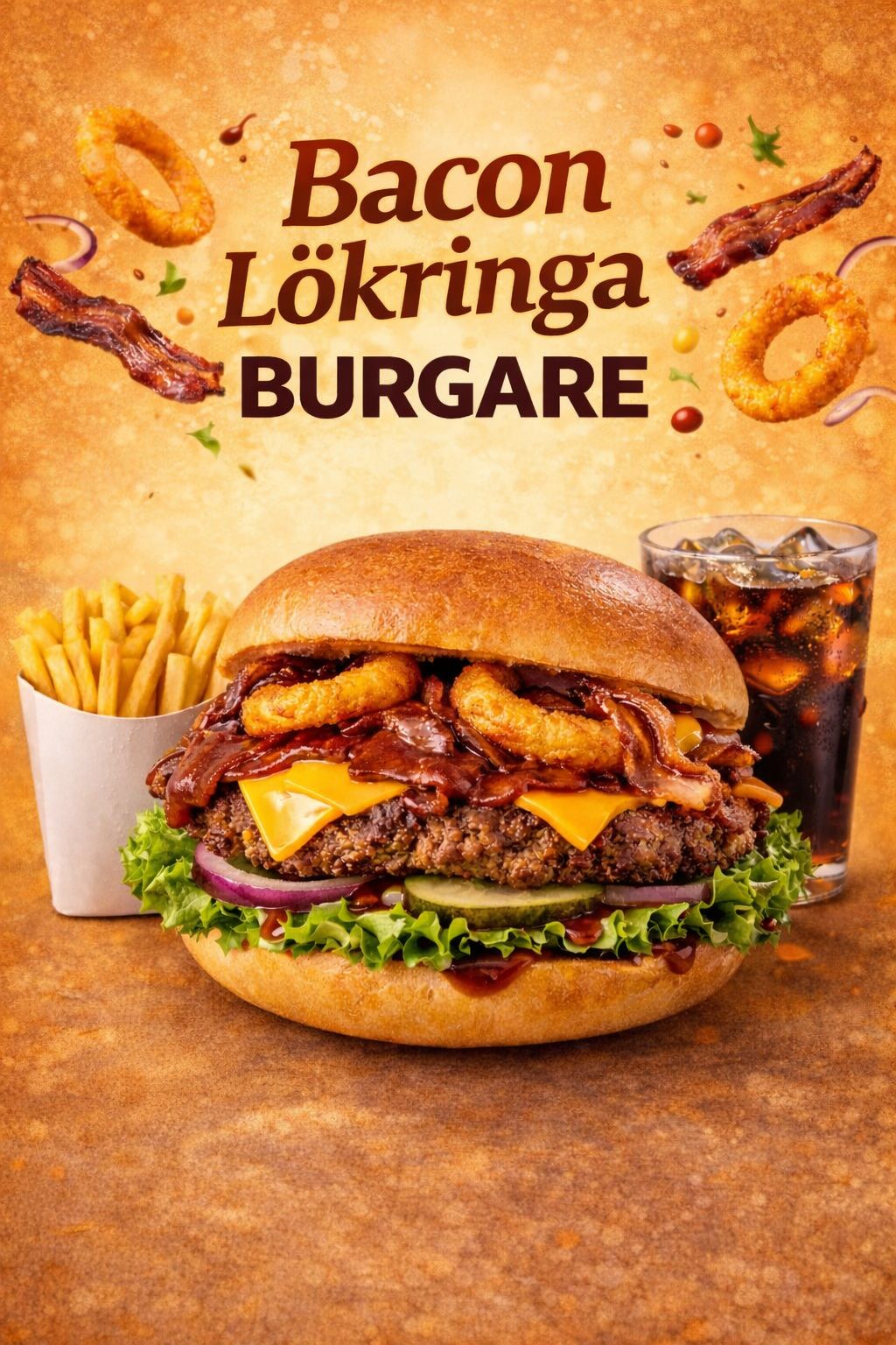 Bacon & Lökringa Burger