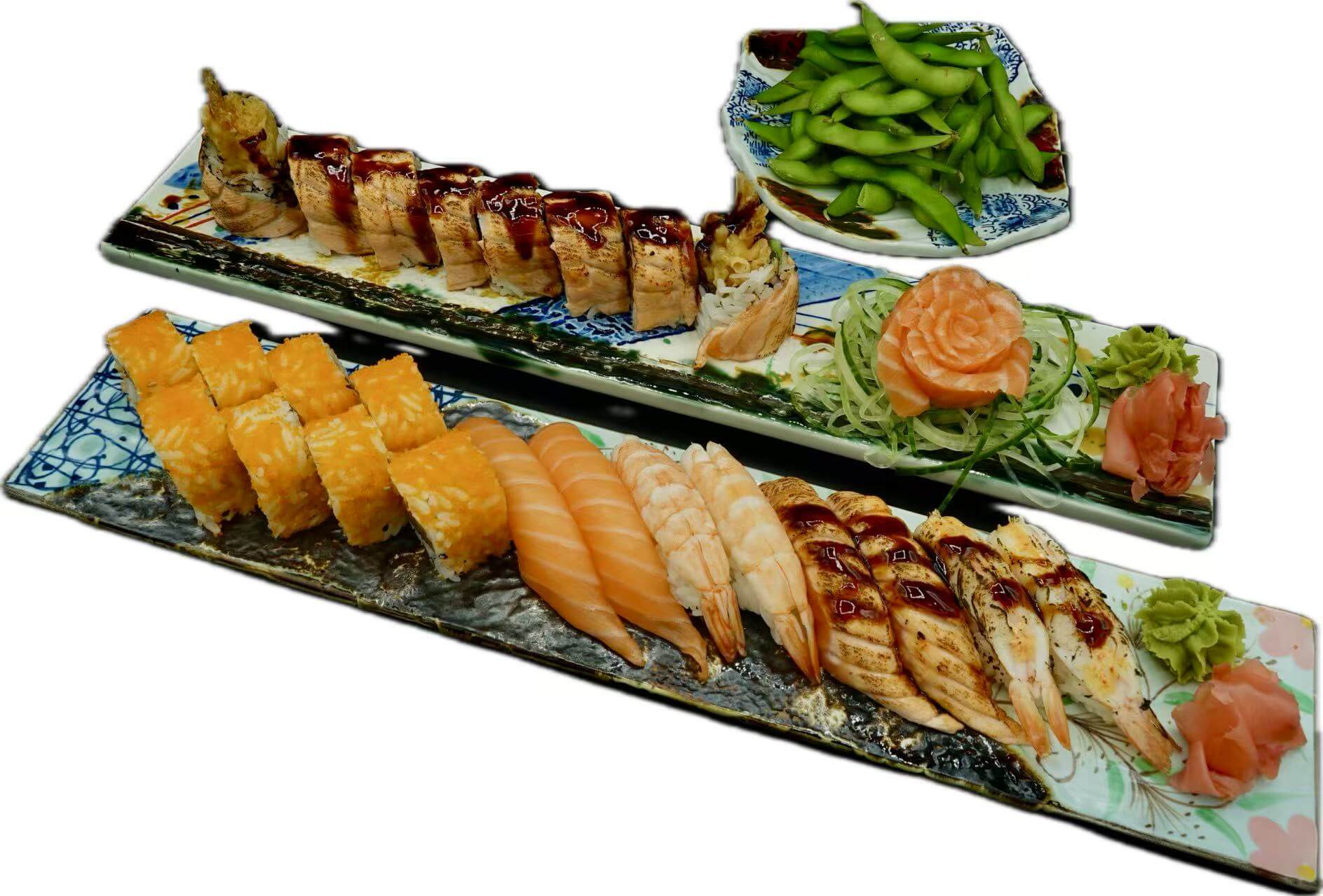 Äta här 42 bitar sushi