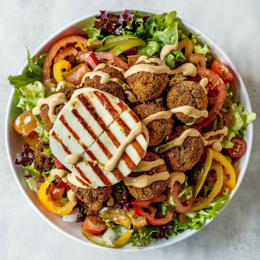 Falafel, Halloumi