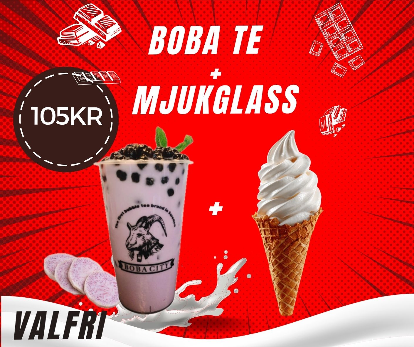 VALFRI BOBA TEA + MATCHA MJUKGLASS