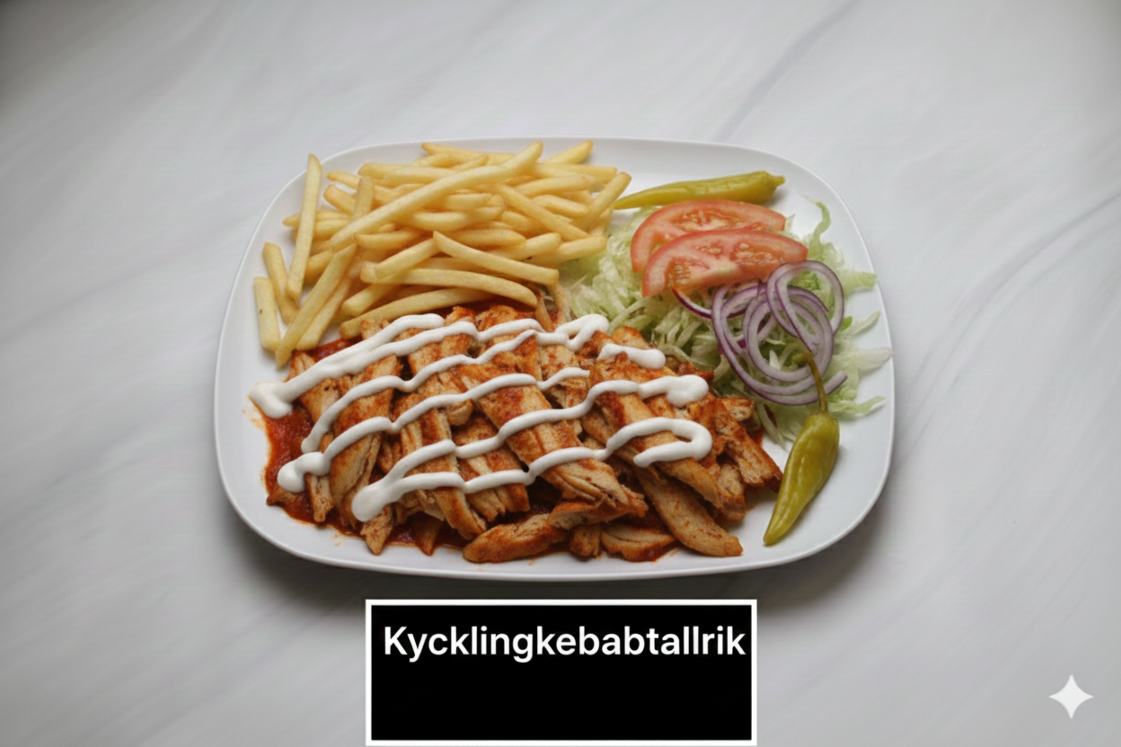 Kycklingkebab Tallrik