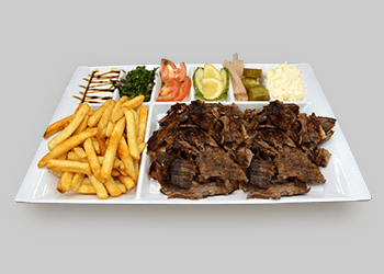 Kött Shawrma tallrik - صحن شاورما لحم